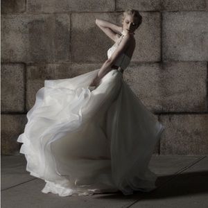 Della Giovanna Off-White Corinne Skirt, Silk Organza Bridal Gown, Wedding Dress